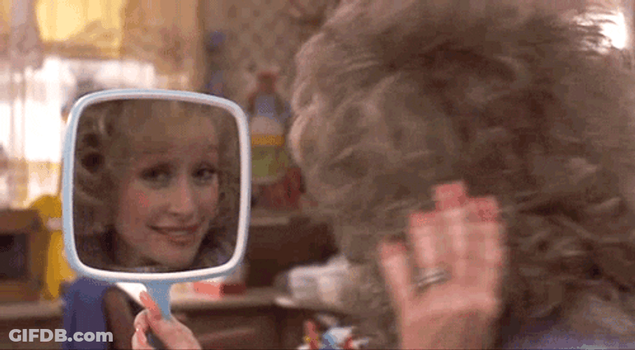 Dolly Parton Looking At The Mirror GIF