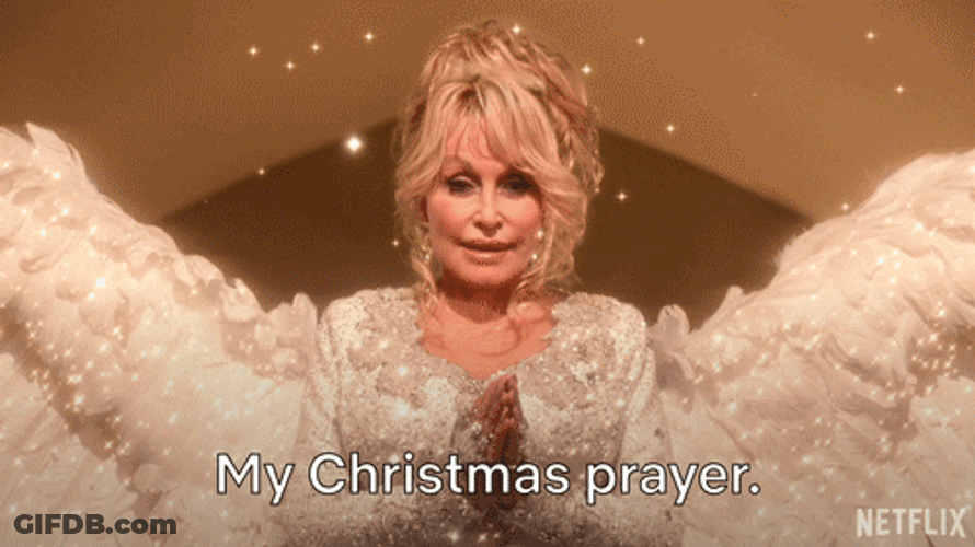 Dolly Parton's Prayer For Christmas Blessings GIF