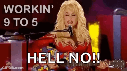 Dolly Parton Singing Into Microphone Holding Guitar Saying Hell No GIF