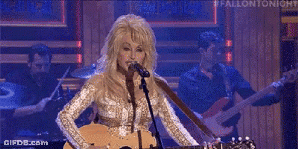 Dolly Parton Singing Playing Guitar GIF