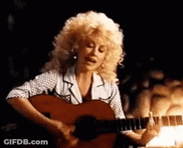 Dolly Parton Singing With Guitar GIF