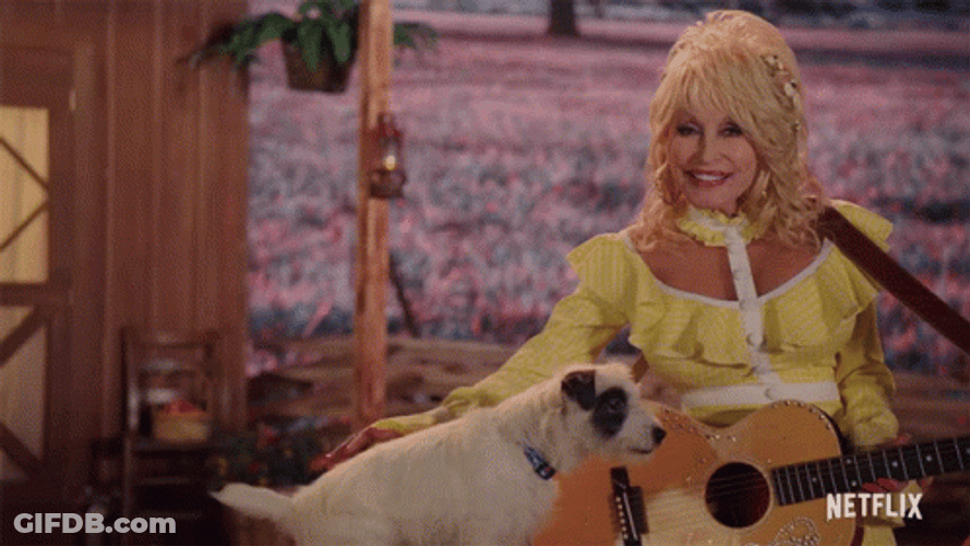 Dolly Parton With Her Dog GIF