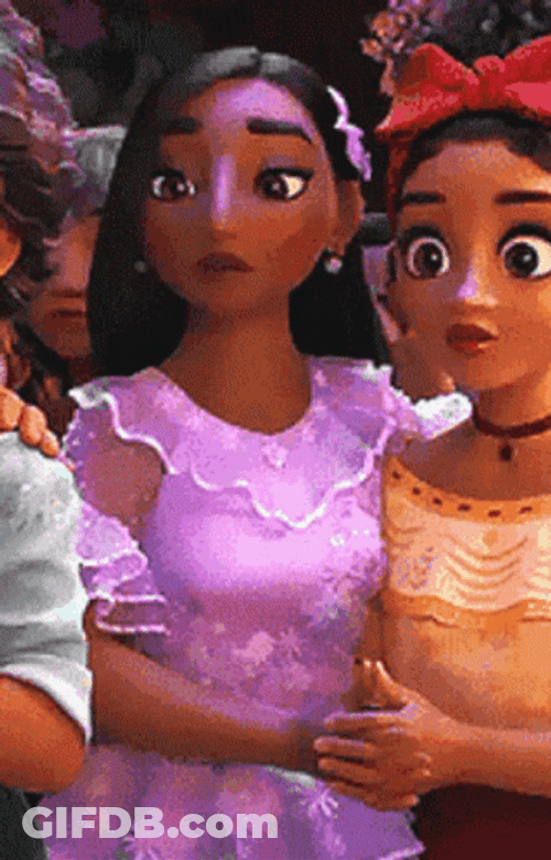 Dolores And Isabela Madrigal Holding Hands GIF