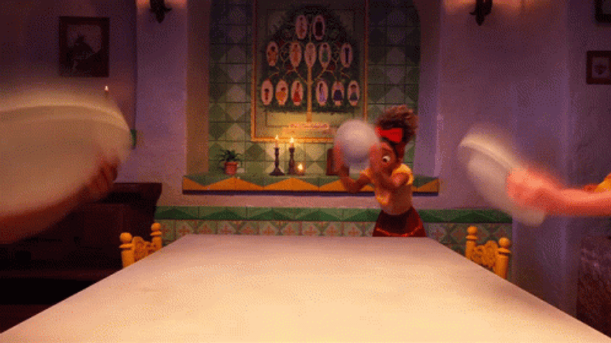 Dolores Madrigal Arranging Plate GIF