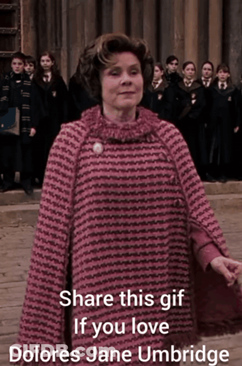 Dolores Umbridge Checkered Dress GIF