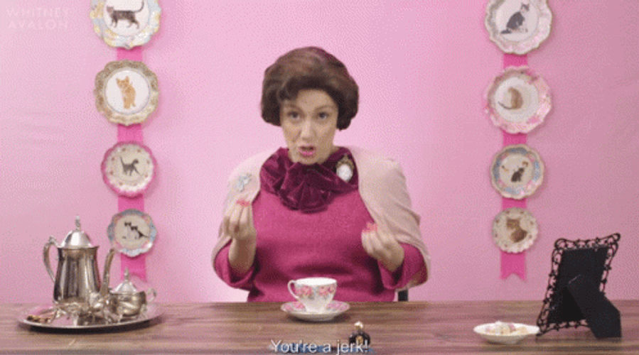 Dolores Umbridge Pointing At Coffee GIF