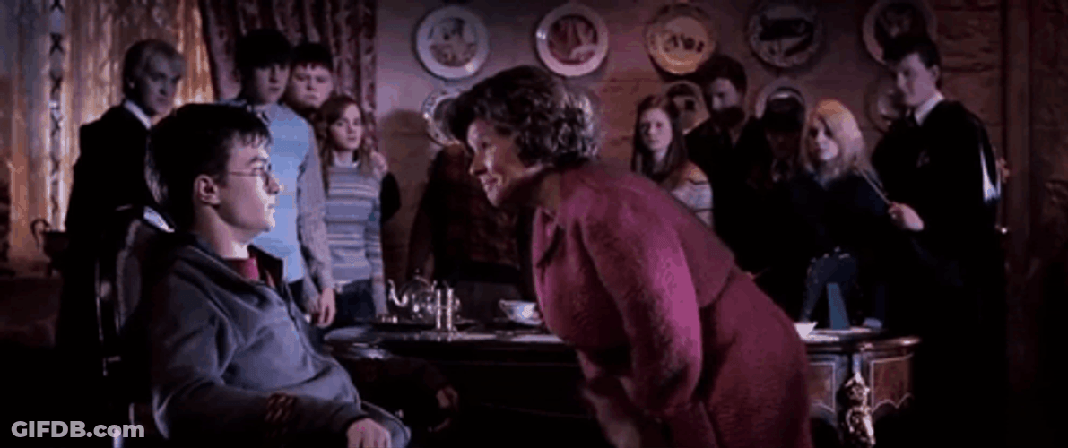 Dolores Umbridge Slapping Harry Potter GIF