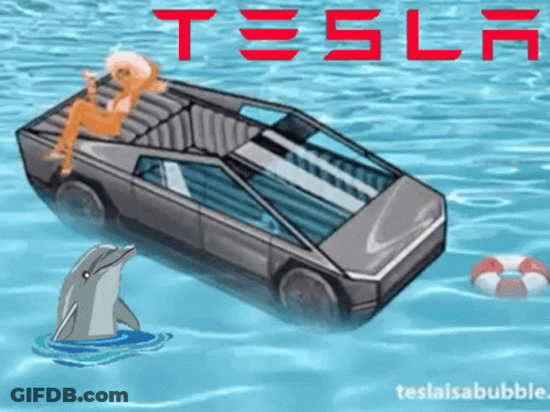 Dolphin And Tesla Car In Water GIF