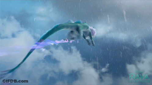 Dolphin Flying In Sky With Disney Logo GIF