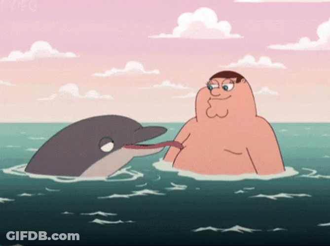 Dolphin Licking Peter Griffin Chest GIF