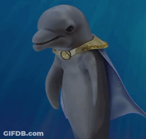 Dolphin With Cape Swimming In Ocean GIF