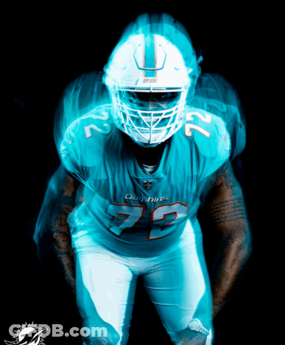 Dolphins Football Player Number 72 Glowing In The Dark GIF