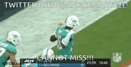 Dolphins Player Tackled By Jets GIF