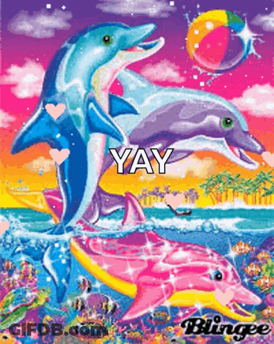 Dolphins Swimming With Yay GIF