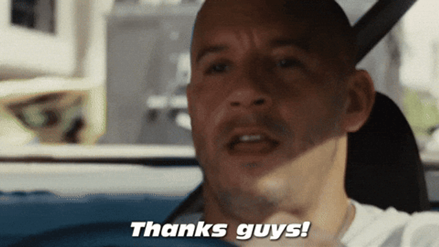 Dom Toretto Thanks Guys GIF