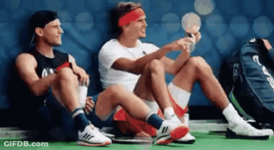 Dominic Thiem And Zverev Sitting GIF