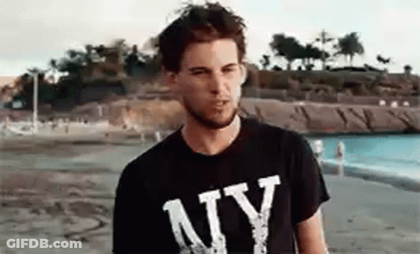 Dominic Thiem In Beach Shore GIF