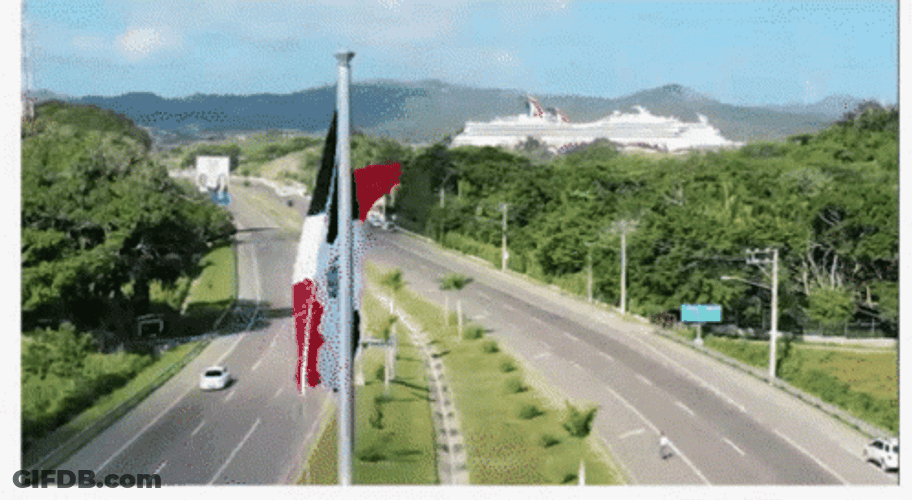 Dominican Flag Drone Shot GIF