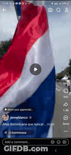 Dominican Flag On Phone Screen GIF