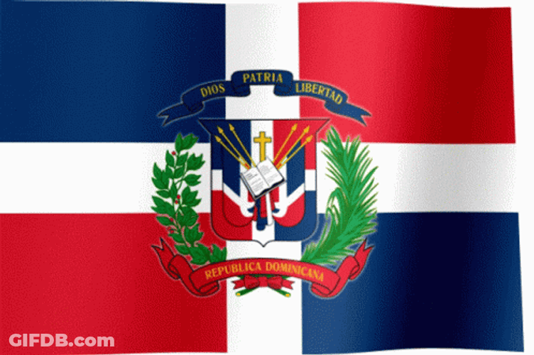 Dominican Republic Flag Close Up GIF