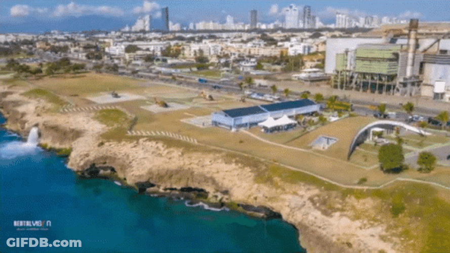 Dominican Republic Malecon Aerial View GIF