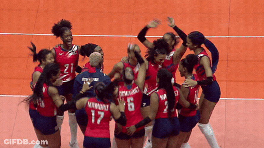 Dominican Volleyball Team Group Hug GIF
