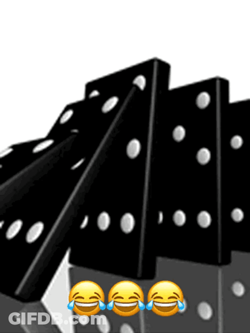 Domino Tiles Toppling Slow Motion GIF