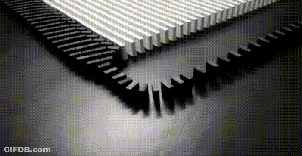 Dominoes Toppling Down Domino's Pizza GIF