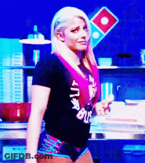 Dominos Pizza Commercial Alexa Bliss WWE GIF