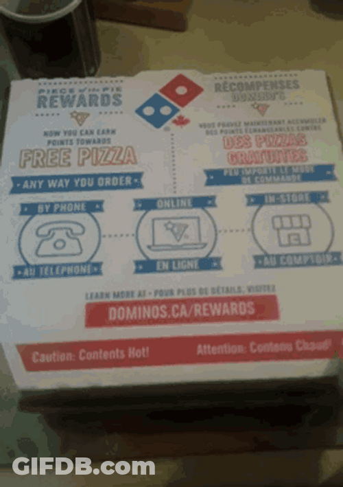 Dominos Pizza Opening Box GIF