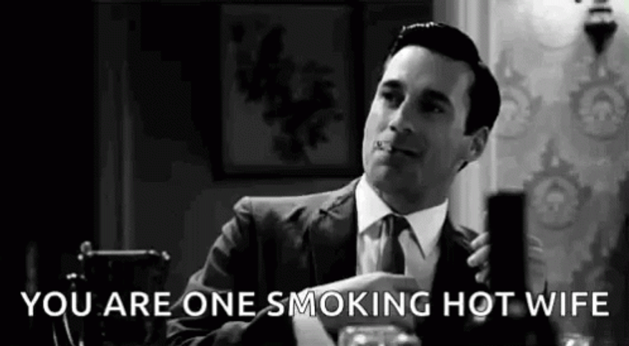 Don Draper Smoking Hot Wife GIF