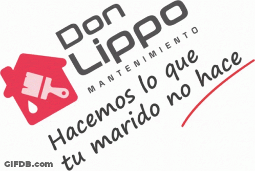 Don Lippo Maintenance Logo Red House Paint Brush GIF