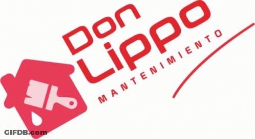 Don Lippo Maintenance Logo With House And Paint Brush GIF