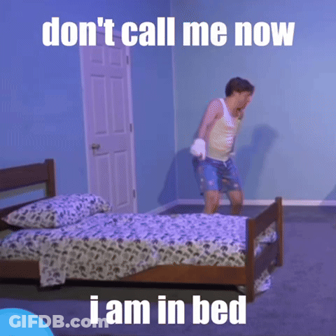 Don't Call Me Now Man Jumping On Bed GIF