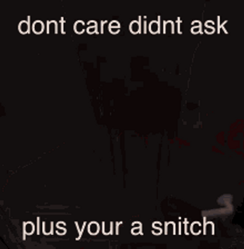 Don't Care Didn't Ask You're A Snitch GIF