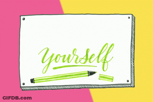 Don't Doubt Yourself Sign With Green Pencil GIF