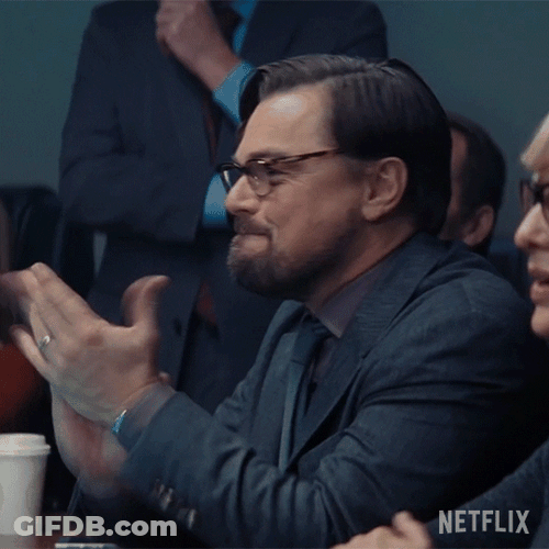 Don't Look Up Dr. Randall Clapping GIF