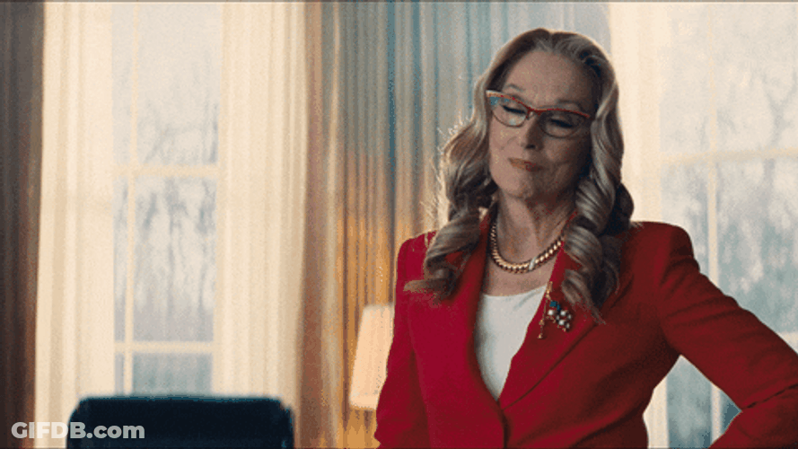 Don't Look Up President Orlean Nodding GIF