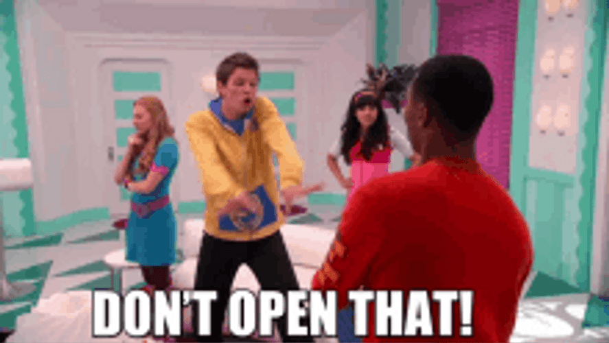 Don't Open That Warning GIF