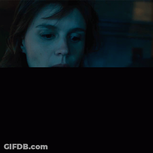 Don't Turn Below Woman's Face GIF