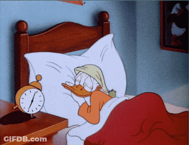 Donald Duck Alarm Clock Waking Up GIF