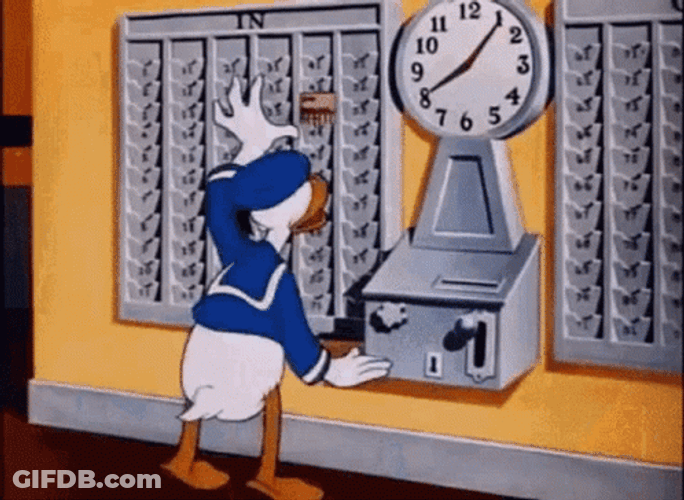 Donald Duck Altering The Timecard GIF