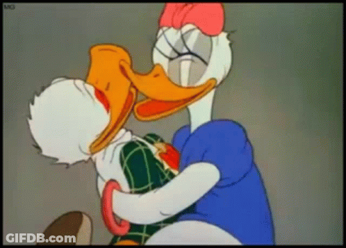 Donald Duck And Daisy Duck Hugging GIF