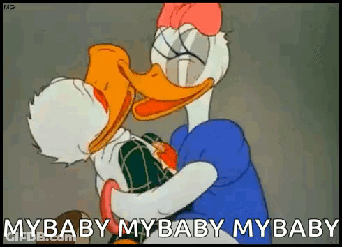 Donald Duck And Daisy Duck Hugging GIF