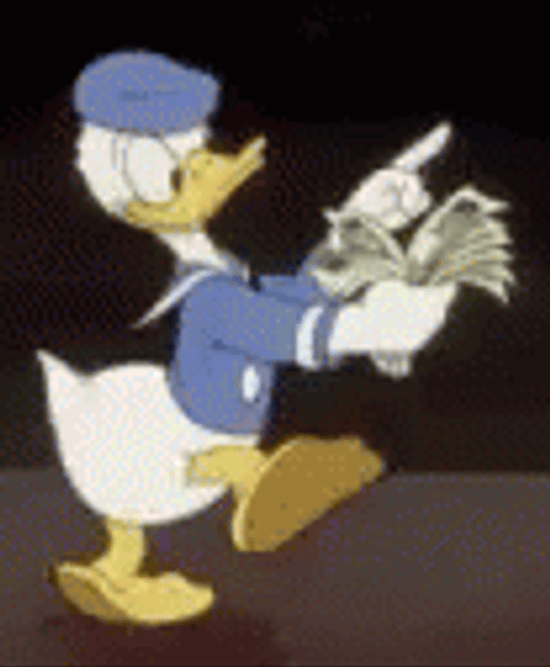 Donald Duck Counting Funny Money GIF