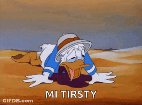Donald Duck Crawling In Dirt Saying Mi Tirsty GIF