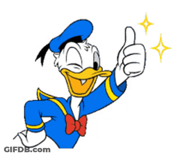 Donald Duck Disney Good Job Thumbs Up GIF