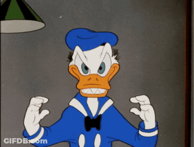 Donald Duck Disney Mad Angry Evil GIF