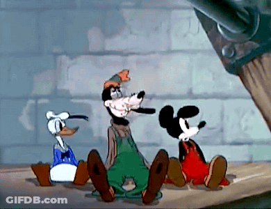 Donald Duck Goofy And Mickey Mouse Sitting GIF