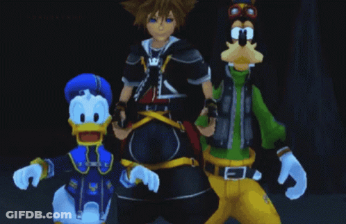 Donald Duck Goofy And Sora From Kingdom Hearts GIF